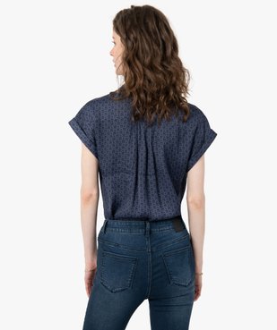 Chemise femme imprimée à manches courtes en matière satinée vue3 - GEMO(FEMME PAP) - GEMO