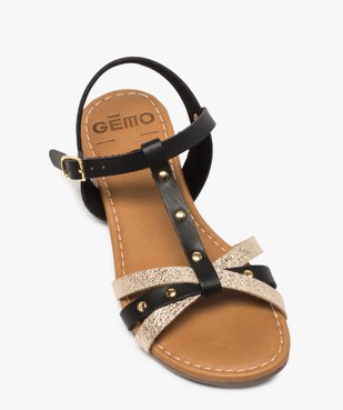 Sandales fille à brides bicolores et clous métalliques vue5 - GEMO (ENFANT) - GEMO