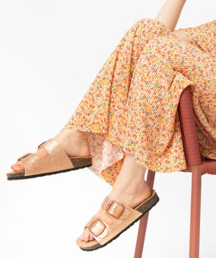 Mules femme à double bride à boucles unies vue1 - GEMO (CASUAL) - GEMO