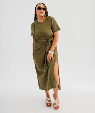 Robe longue à manches courtes femme grande taille vue2 - GEMO 4G GT - GEMO