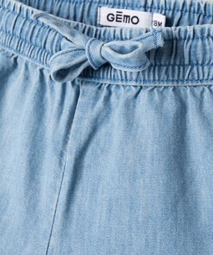 Short en chambray à volants et taille élastiquée bébé fille vue2 - GEMO 4G BEBE - GEMO