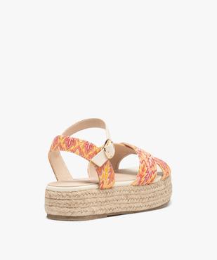 Sandales femme plateforme en corde dessus toile vue4 - GEMO (CASUAL) - GEMO
