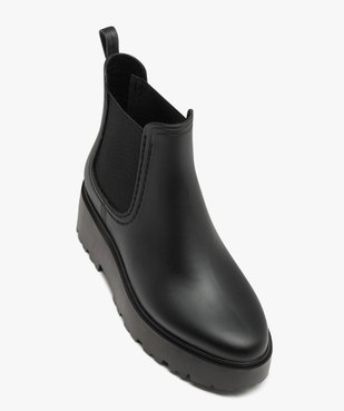 Boots femme unies style Chelsea à semelle plateforme crantée vue5 - GEMO (CASUAL) - GEMO