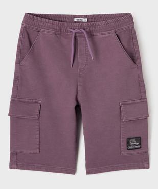Bermuda cargo en coton stretch à coloris unique garçon vue2 - GEMO (JUNIOR) - GEMO