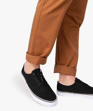 Tennis homme en toile avec semelle contrastante vue1 - GEMO (HOMME) - GEMO