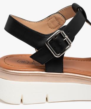 Sandales fille compensées à brides unies détails brillants vue6 - GEMO (ENFANT) - GEMO