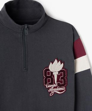 Sweat col camionneur en molleton fin garçon - Camps United vue2 - CAMPS - GEMO