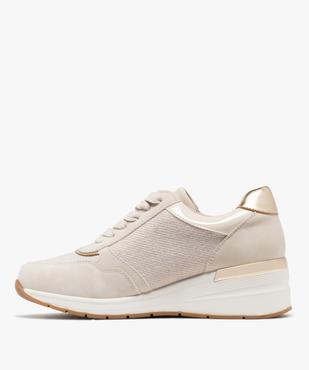 Jogger confort avec semelle compensée et touches pailletées femme vue4 - VALENTINA BALDA - GEMO
