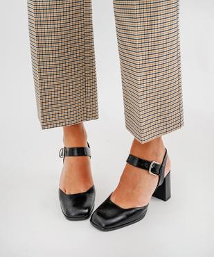 Escarpins sling back à talon large et bout carré femme - Follow Me vue7 - FOLLOW ME - GEMO