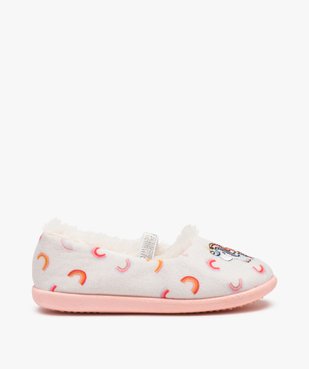 Chaussons fille ballerines en velours brodées licorne vue1 - GEMO (ENFANT) - GEMO
