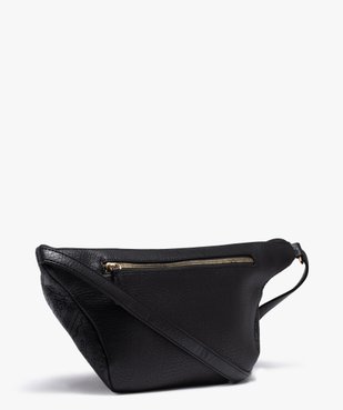 Sac femme forme banane en matière texturée vue2 - GEMO (ACCESS) - GEMO