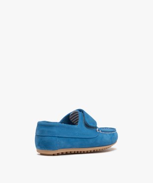 Mocassins garçon à scratch dessus cuir retourné uni vue4 - GEMO (ENFANT) - GEMO