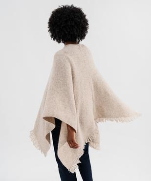 Poncho en maille douillette avec franges femme vue3 - GEMO (ACCESS) - GEMO