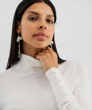 Pull col roulé en maille fine femme vue2 - GEMO 4G FEMME - GEMO