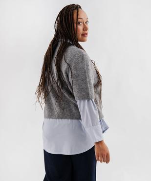 Gilet manches courtes en maille douillette femme grande taille vue3 - GEMO (G TAILLE) - GEMO
