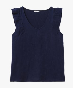 Débardeur en gaze de coton avec volants sur les épaules femme vue4 - GEMO(FEMME PAP) - GEMO