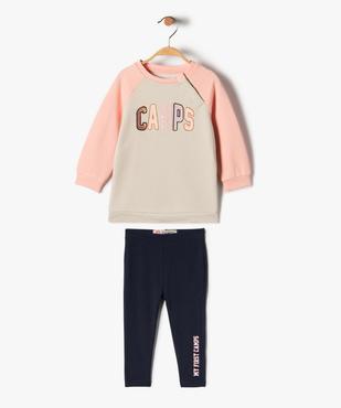 Ensemble bébé fille 2 pièces : robe sweat + legging - Camps United vue1 - CAMPS UNITED - GEMO