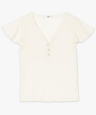 Tee-shirt femme manches courtes effet volant vue4 - GEMO(FEMME PAP) - GEMO