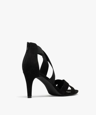 Sandales à talon aiguille en suédine à brides élastiques femme vue4 - VALENTINA BALDA - GEMO