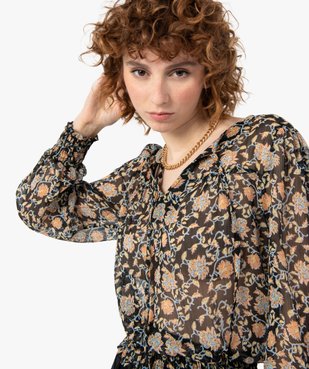 Blouse femme imprimée à manches longues vue2 - GEMO(FEMME PAP) - GEMO