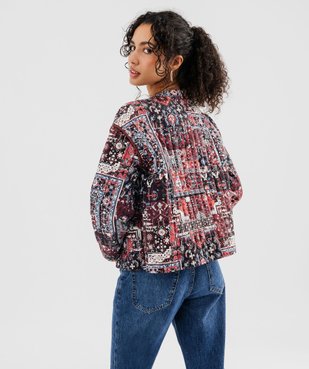 Veste matelassée à col rond à motifs femme vue4 - GEMO 4G FEMME - GEMO