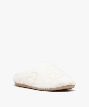 Chaussons femme mules douces brodées cœurs vue2 - GEMO(HOMWR FEM) - GEMO