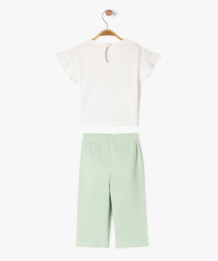 Ensemble 2 pièces pantalon et tee-shirt manches courtes bébé fille vue3 - GEMO(BEBE DEBT) - GEMO