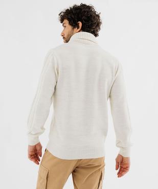 Pull à col châle et torsades homme vue3 - GEMO (HOMME) - GEMO