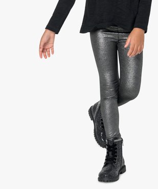 Leggings fille en maille pailletée et taille élastiquée vue1 - GEMO (ENFANT) - GEMO