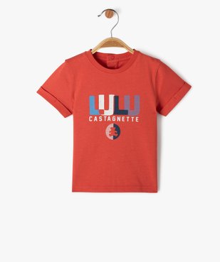 Tee-shirt à manches courtes avec inscription bébé garçon - LuluCastagnette vue1 - LULUCASTAGNETTE - GEMO