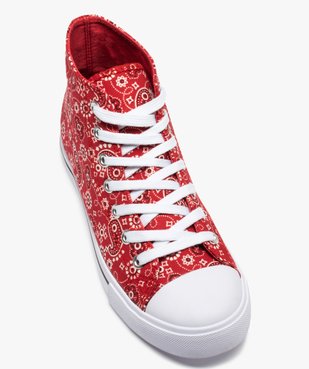 Baskets femme montantes en toile imprimée vue5 - GEMO 4G FEMME - GEMO