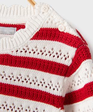 Pull rayé en maille ajourée bébé fille - LuluCastagnette vue2 - LULUCASTAGNETTE - GEMO