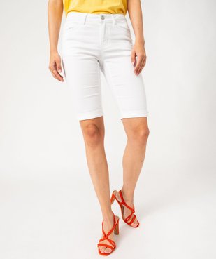Bermuda slim en coton extensible femme vue3 - GEMO 4G FEMME - GEMO