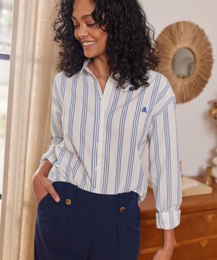 Chemise rayée en coton femme - LuluCastagnette vue1 - LULU CASTAGNETT - GEMO