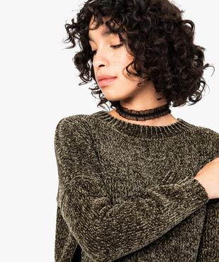 Pull court en maille chenille vue2 - FOLLOW ME - GEMO