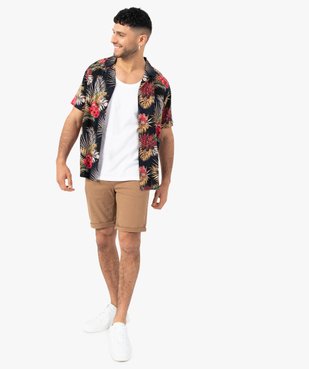 Bermuda homme en coton extensible aspect jean vue5 - GEMO (HOMME) - GEMO
