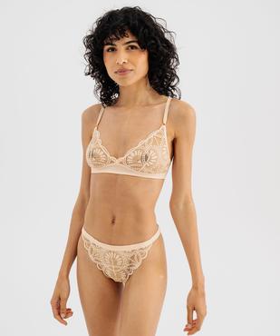 Soutien-gorge triangle sans armatures en dentelle vue4 - GEMO(HOMWR FEM) - GEMO