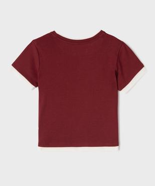 Tee-shirt manches courtes avec finitions contrastantes fille vue3 - GEMO 4G FILLE - GEMO