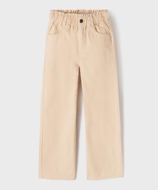 Pantalon straight en toile de coton taille ajustable fille vue1 - GEMO 4G FILLE - GEMO