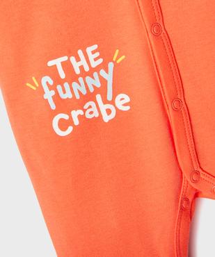 Pyjama dors-bien ouverture devant avec motif crabe bébé vue3 - GEMO 4G BEBE - GEMO
