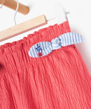 Pantalon en maille légère gaufrée et extensible bébé fille vue2 - GEMO(BEBE DEBT) - GEMO