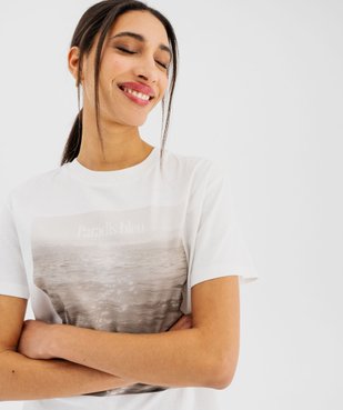 Tee-shirt manches courtes motif océan femme vue2 - GEMO 4G FEMME - GEMO