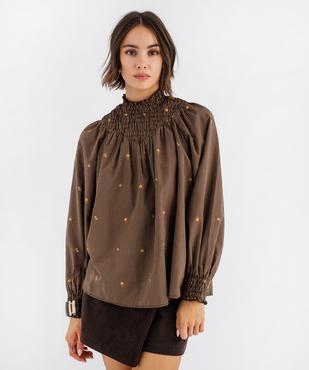 Blouse smockée manches longues femme vue1 - GEMO(FEMME PAP) - GEMO