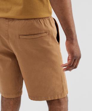 Bermuda regular en coton stretch à taille élastiqué homme vue4 - GEMO 4G HOMME - GEMO