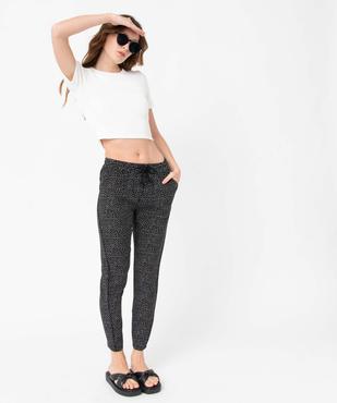 Pantalon femme fluide imprimé vue5 - GEMO(FEMME PAP) - GEMO