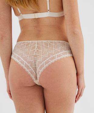 Shorty en microfibre et dentelle femme vue3 - GEMO(HOMWR FEM) - GEMO