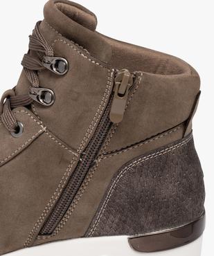 Baskets femme à talon compensé avec zip et lacets vue6 - SANS MARQUE - GEMO