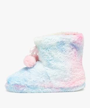 Chaussons femme boots fourrées à pompons vue3 - GEMO(HOMWR FEM) - GEMO