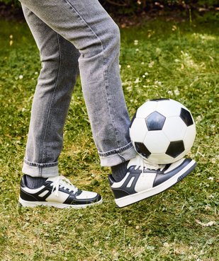 Baskets homme bicolores à lacets style rétro vue1 - 5 MILES GEMO FOR GOOD - GEMO