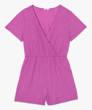 Combishort femme fluide décolleté cache-cœur vue4 - GEMO(FEMME PAP) - GEMO